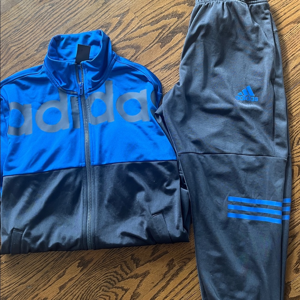 Adidas Blue and Gray Tracksuit